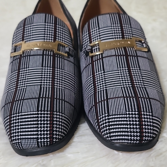 ELANROMAN Men's Plaid Black and White Dress Loafers Leather Lined - Size 8.5 - Picture 9 of 13